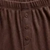 Pantalones de pijama de pierna ancha con canalé fino