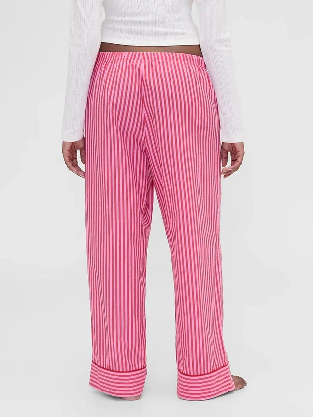 Pantalones de pijama de popelín a rayas de corte holgado GAP × Summer Fridays