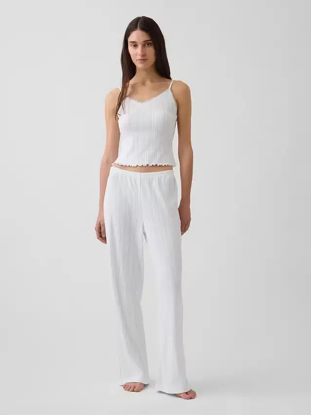 Pantalones de pijama de punto pointelle