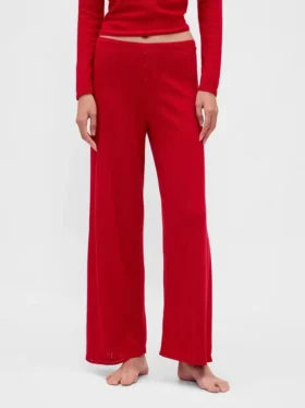 Pantalones de pijama ligeros CashSoft con diseño de corazones en punto Pointelle