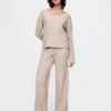 Pantalones de punto CashSoft con canalé ancho
