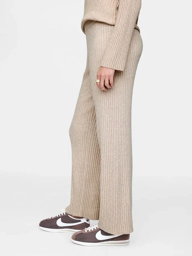 Pantalones de punto CashSoft con canalé ancho