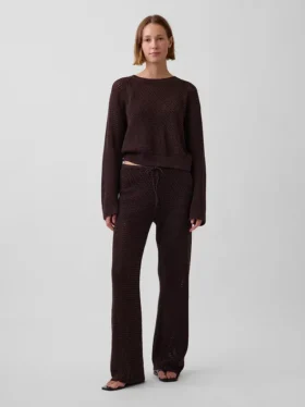 Pantalones de punto de ganchillo 100 % algodón