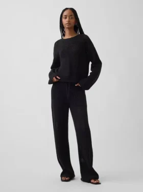 Pantalones de punto de ganchillo 100 % algodón