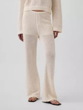 Pantalones de punto de ganchillo 100 % algodón