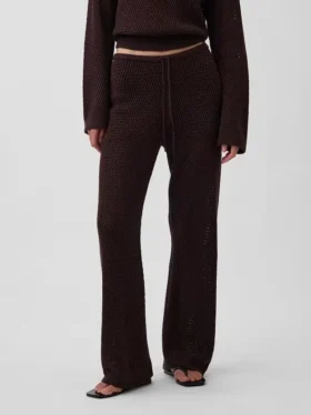 Pantalones de punto de ganchillo 100 % algodón