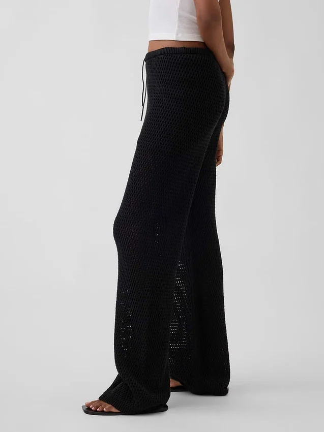 Pantalones de punto de ganchillo 100 % algodón