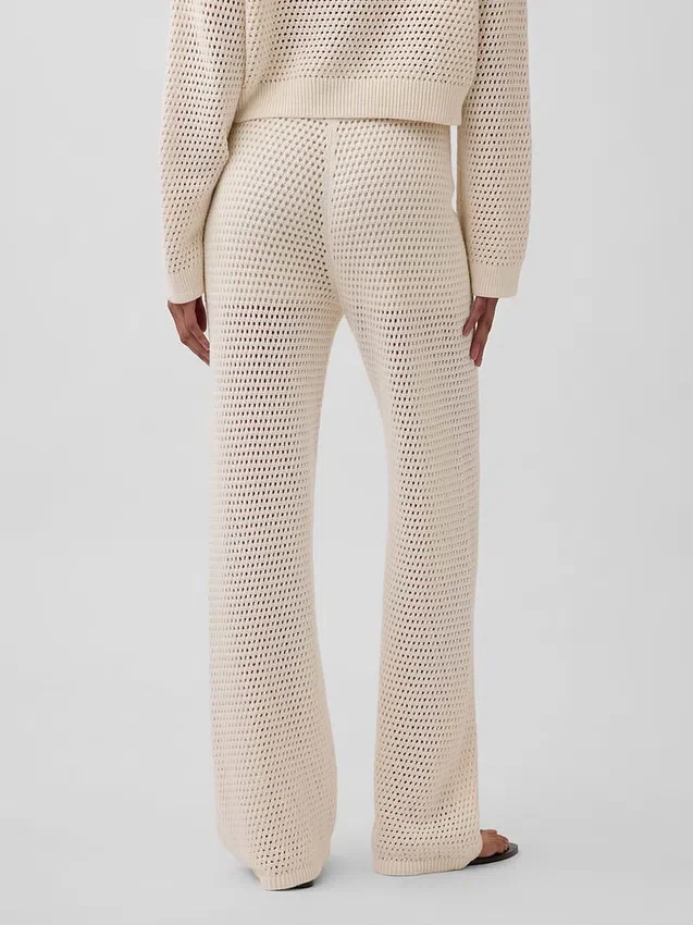 Pantalones de punto de ganchillo 100 % algodón