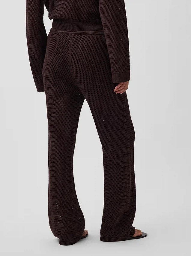 Pantalones de punto de ganchillo 100 % algodón