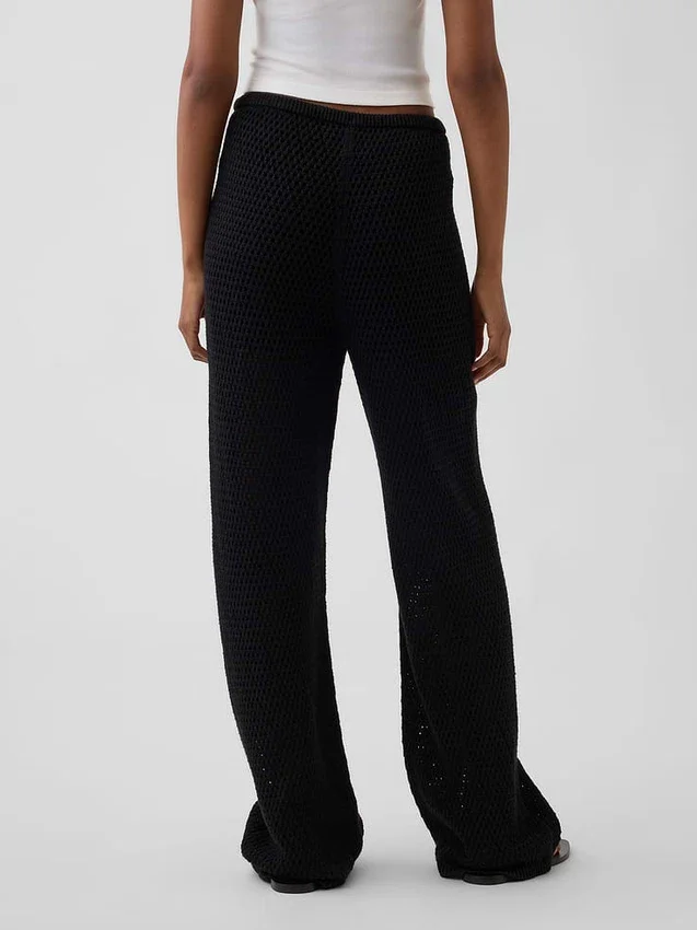 Pantalones de punto de ganchillo 100 % algodón