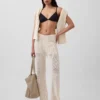 Pantalones de punto de ganchillo 100 % algodón