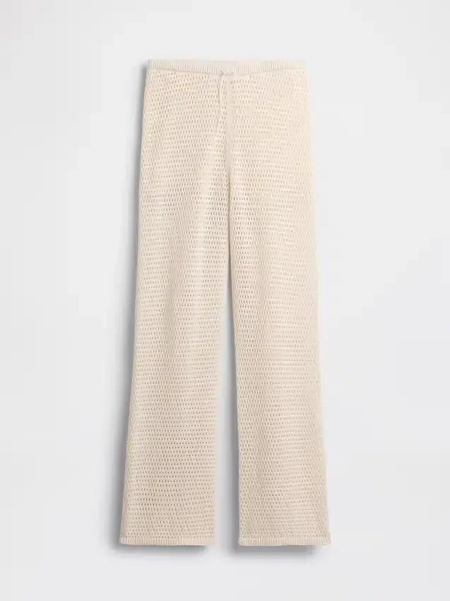 Pantalones de punto de ganchillo 100 % algodón