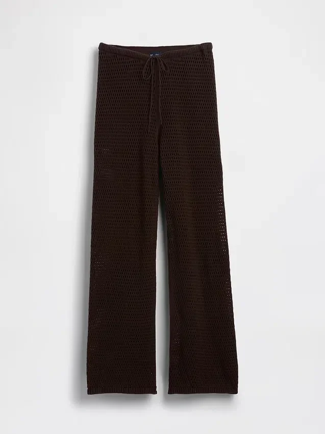 Pantalones de punto de ganchillo 100 % algodón