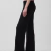 Pantalones de punto de mezcla de algodón de talle bajo con corte acampanado
