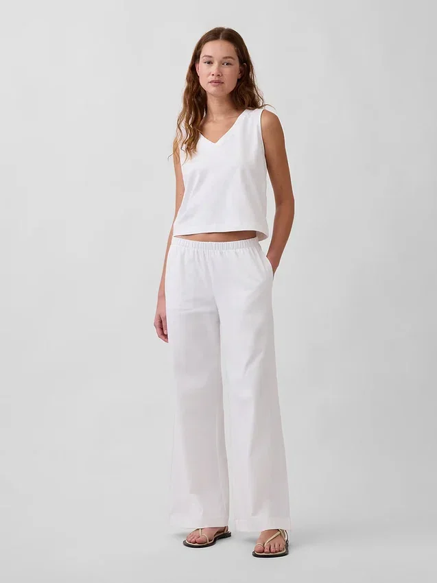 Pantalones de punto de pierna ancha