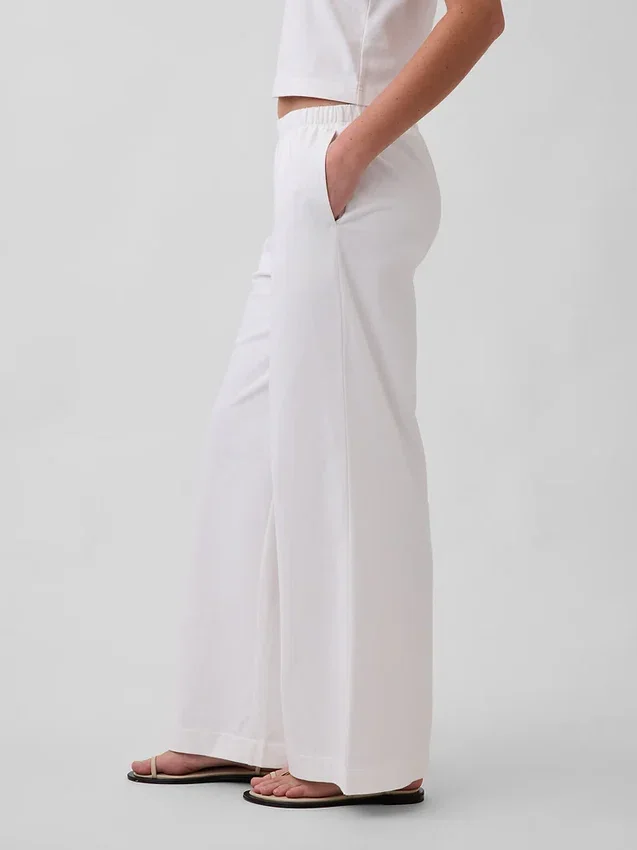 Pantalones de punto de pierna ancha
