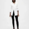 Pantalones de talle alto con estribos de punto doble
