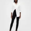 Pantalones de talle alto con estribos de punto doble