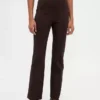 Pantalones de talle alto de punto doble tipo botín