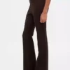 Pantalones de talle alto de punto doble tipo botín