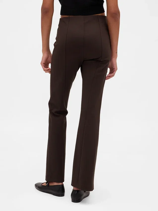 Pantalones de talle alto de punto doble tipo botín