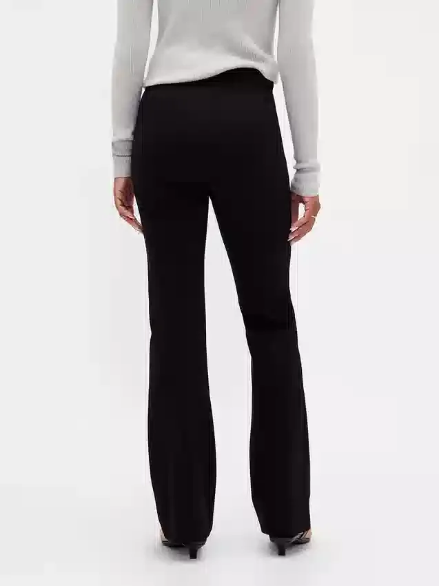 Pantalones de talle alto de punto doble tipo botín