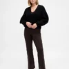 Pantalones de talle alto de punto doble tipo botín