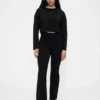 Pantalones de talle alto de punto doble tipo botín