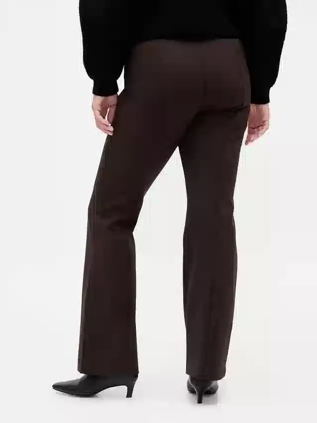 Pantalones de talle alto de punto doble tipo botín