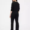 Pantalones de talle alto de punto doble tipo botín
