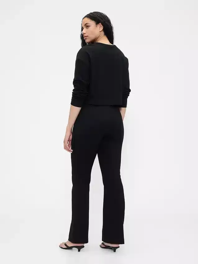 Pantalones de talle alto de punto doble tipo botín