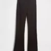 Pantalones de talle alto de punto doble tipo botín