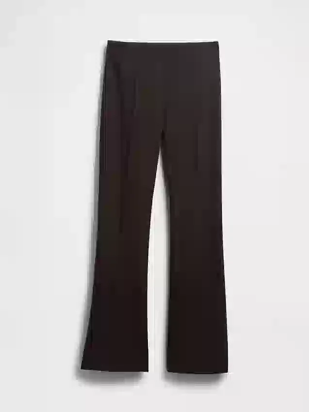 Pantalones de talle alto de punto doble tipo botín