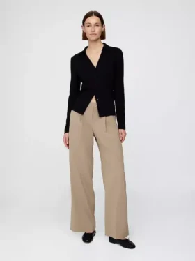 Pantalones de talle bajo con pliegues y pernera ancha 365