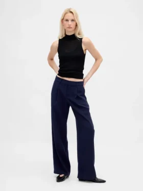 Pantalones de talle bajo con pliegues y pernera ancha 365
