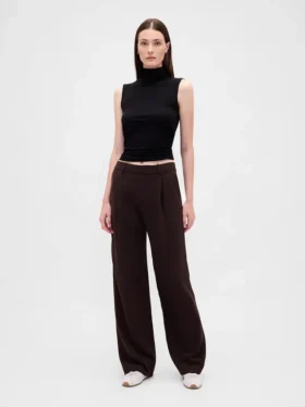 Pantalones de talle bajo con pliegues y pernera ancha 365
