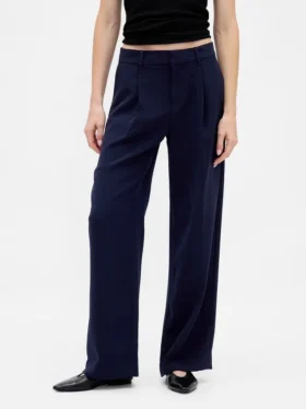 Pantalones de talle bajo con pliegues y pernera ancha 365