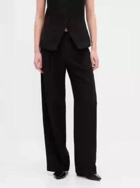 Pantalones de talle bajo con pliegues y pernera ancha 365