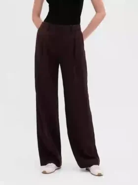 Pantalones de talle bajo con pliegues y pernera ancha 365
