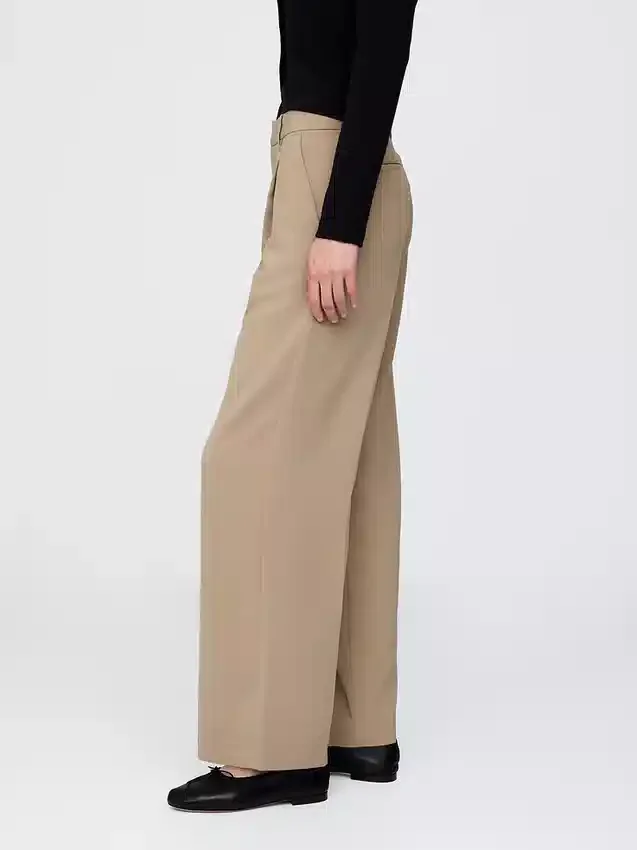 Pantalones de talle bajo con pliegues y pernera ancha 365
