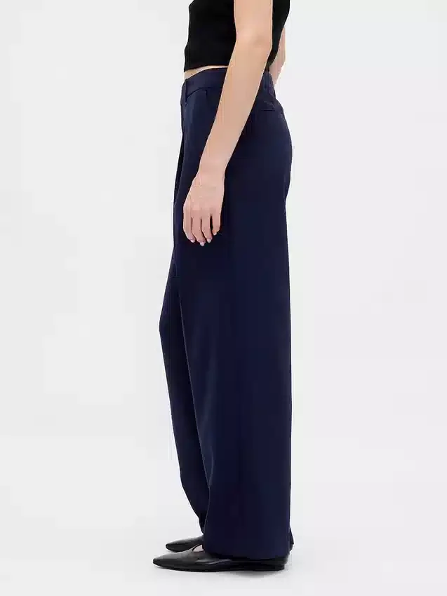 Pantalones de talle bajo con pliegues y pernera ancha 365