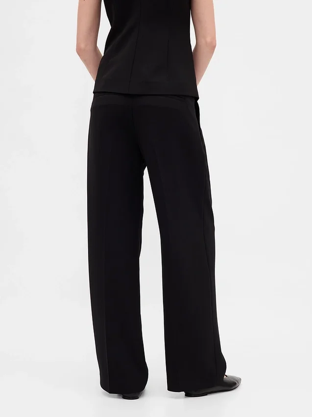 Pantalones de talle bajo con pliegues y pernera ancha 365