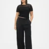 Pantalones de talle bajo con pliegues y pernera ancha 365