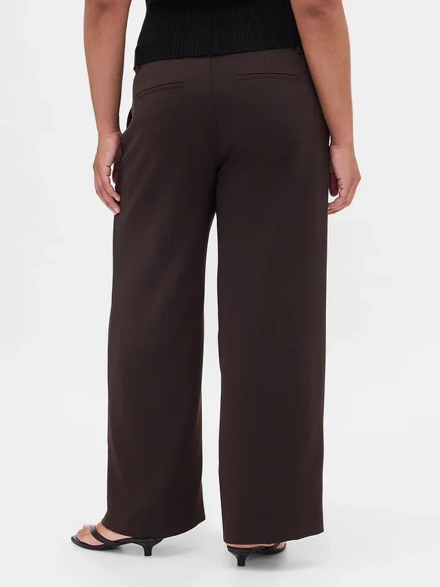 Pantalones de talle bajo con pliegues y pernera ancha 365