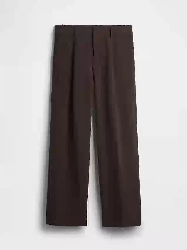 Pantalones de talle bajo con pliegues y pernera ancha 365