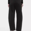 Pantalones de talle medio de sarga con corte acampanado