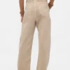 Pantalones de talle medio de sarga con corte acampanado
