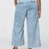 Pantalones de tobillo plisados de denim ultrasuave de talle alto 365