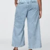 Pantalones de tobillo plisados de denim ultrasuave de talle alto 365