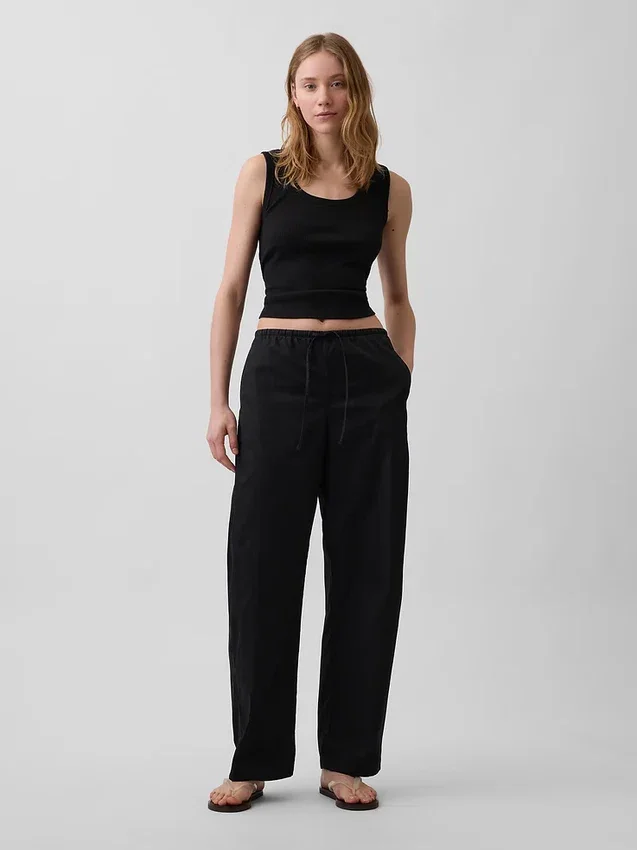 Pantalones Easy Barrel de popelín